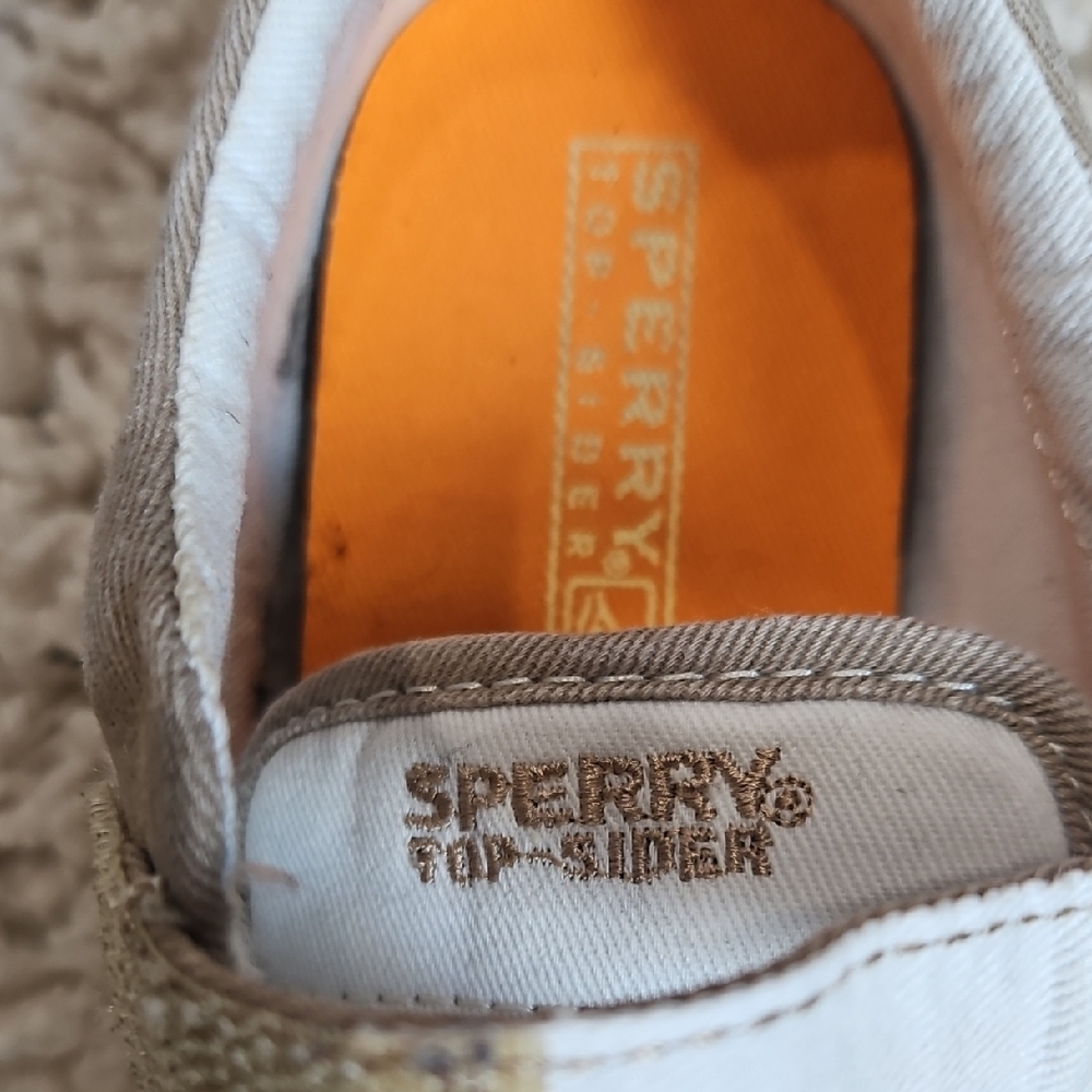 Sperry Tan Velcro Kids Sneakers - Picture 2 of 9